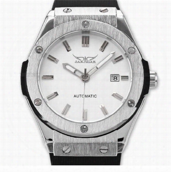 Man Fashion Leisure Silica Gel Watch Strap Calendar Full Automatic Mechanical Watches Luxury Jragar Watches Wholesale Free Shipping