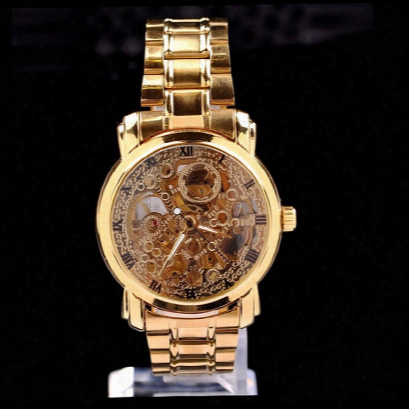 New Arrival Mce Brand Gold Skeleton Luxury Style Men&#039;s Watch Automatic Mechanical Watch For Mc13