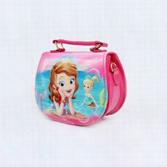 New Girl Hangbags Chain Pu Leather Kids Fashion Hangbags Cartoon Princess Children&#039;s Bag Hand Bag Good Gift
