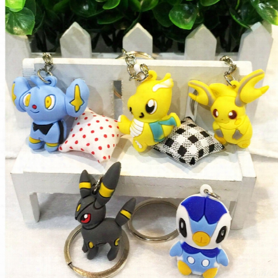 New Pikachu Pocket Monsters Umbreon Raichu Dragonite Piplup Pvc Keychain Action Figure Keychai Nring Keyring Pendant (size: 4*3cm)