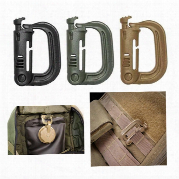 Outdoor Gear Military Tactical D Ring Plastic Carabiner Backpack Hang Buckle Hook Key Clip Carabiner Spring Snap Hook