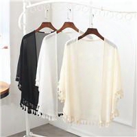 Spring And Summer New Short - Sleeved Chiffon Cardigan Women Loose Large Size Women 's Thin Coat Loose Coat