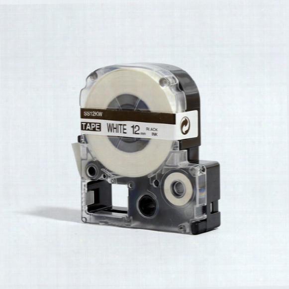 Tepra Pro Printer Tape 12mm Black On White Ss12kw Lc-4wbn For Kingjim Eps Label Printer