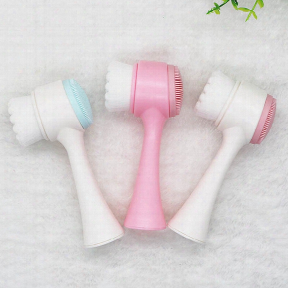 Two-sided Fur Silicone Face Scrub Clean Face Skin Care Wash Brush Cleansing Cleaner Facial Cleanser Spa Beauty Relief Massager