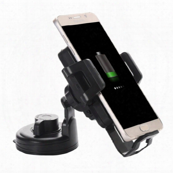 Wholesale- Car 360 Degree Rotatable Universal Car Cup Air Vent Mount Holder With Qi Wireless Charger For Samsung Galaxy S6/ Iphone/ Htc/ S