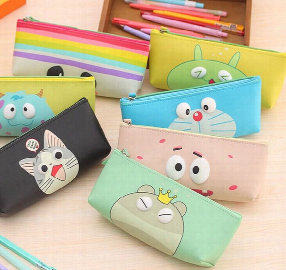 Wholesale- Cute Cartoon Up 7models Chi's Cat Etc. - Pen Pencil Bag Case Pouch Cosmetics Purse Bag & Wallet Coin Holder Pouch