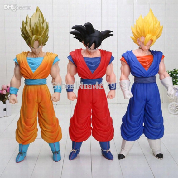 Wholesale-dragon Ball Z 3pcs/lot 15inch Janpan Anime Action Figure Dragon Ball Z Son Goku Great Saiyaman Action Figure 3style