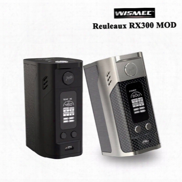 Wholesale- Electronic Cigarette Wismec Reuleaux Rx300 Tc 300w Box Mod Vape Carbon Fiber And Leather Version Vaporizer Can Used As Powerbank