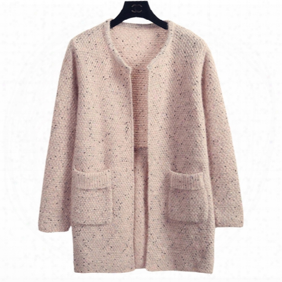 Wholesale-sweater Women Wool Knit Cardigan Coat New Autumn Winter Fixture Color Korean Female Loose Jumper Clothing Vestidos Lxj319