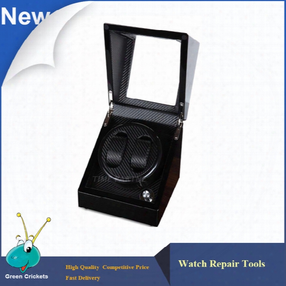 Wholesale- Ultra Luxurious Carbon Fiber 2+0 Silent Motor Wooden Automatic Watch Winder,mechanical Watches Storage Winder Box
