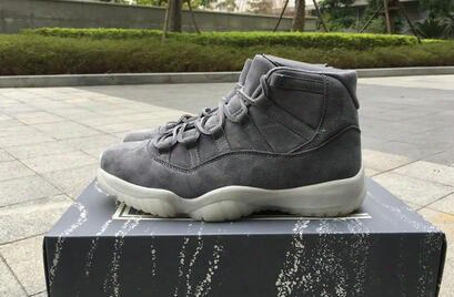 With Real Carbon Fiber+box Retro 11 Prm Grey Suede Men&#039;s Basketball Shoes For Xi Sports Sneakers Size 41-47.5