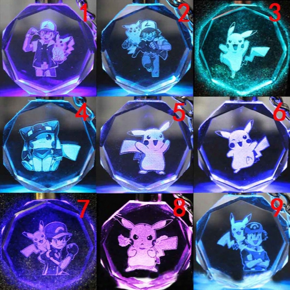 117 Style Fashion Poke Go Elf Ball Crystal Key Rings Children Adult Cartoon Cell Phone Charm Pendant Keychain Accessories Gifts Zj-k04