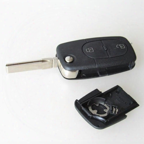 2 Buttons Remote Flip Car Key Cover Round Blank For Vw Volkswagen Golf 4 5 6 Passat B5 B6 Polo Bora Touran Key Shell
