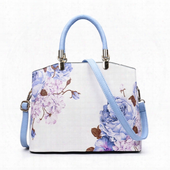 2017 Flower Printing Ladies Handbag New Doctor High Quality Pu Leather Women Handbags Shoulder Bag Female Designer Famous Brand Tote