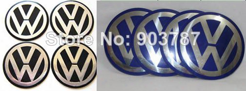 20pcs/lot Alloy 3d Vw Wheel Center Cap Sticker 90mm 55mm 56mm 60mm 65mm 70mm Black / Blue Badge Wholesale Volkswagen