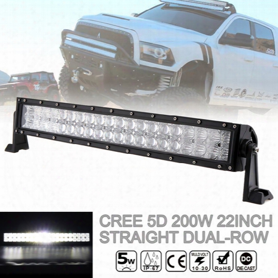 22 Inch 200w Car Led Straight Dual-row Worklight Bar 40x 5d Chips Combo Offroad Light Driving Lamp For Truck Suv Atv Clt_42k