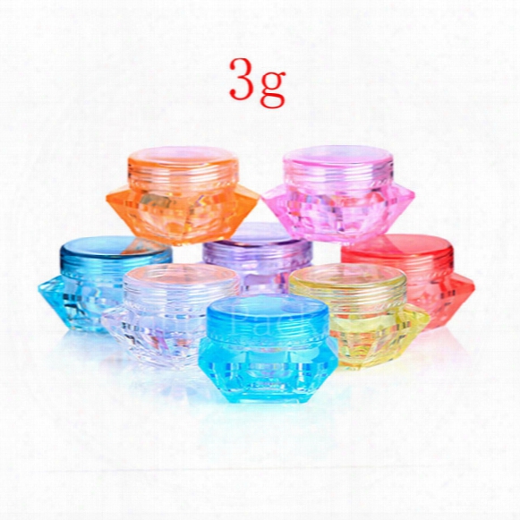 3g Colored Empty Cosmetic Containers With Screw Cap, Sample Diamond Shape Containers Jar Skin Care Cosmetic Cream Jars Pot Tins