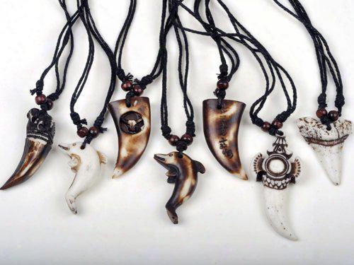 50% Off! Fashion Jewelry Jewellery Mix Lots 50pcs Carved Ox Horn Tribal  Pendant Necklaces Fashion Men's Chain Necklace [n01*50]