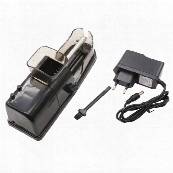 Automatic Electric Cigarette Tobacco Rolling Roller Injector Maker Machine Black Free Shipping