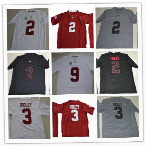 Cheap Youth Alabama Crimson Tide College Football 2 Jalen Hurts 3 Ridley 9 Bo Scarbrough White Red Black Limited Stitched Kids Jerseys