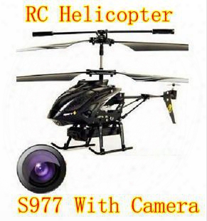 Christmas Gifts Wl S977 3.5 Ch Radio Control Metal Gyro Rc Helicopter With Camera ( Black)