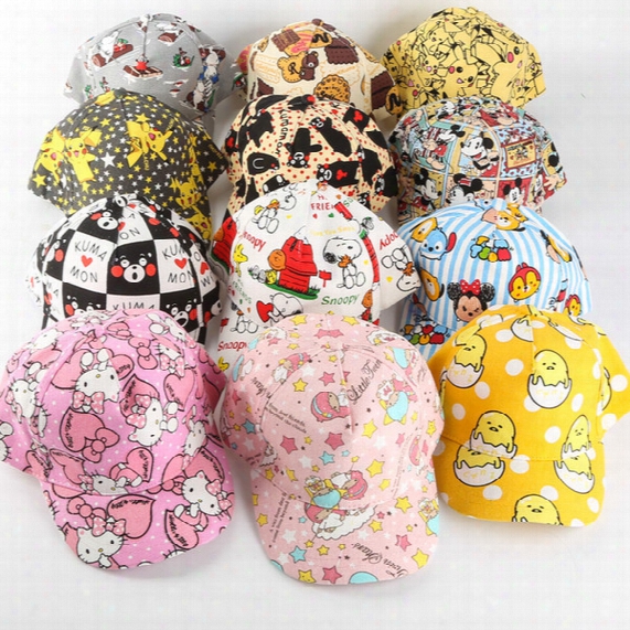 Cute Canvas Cartoon Cap For Boy Parent Child Hat Cartoon Print Children Boys Girls Hip Hop Baseball Snapbacks 30 Colors