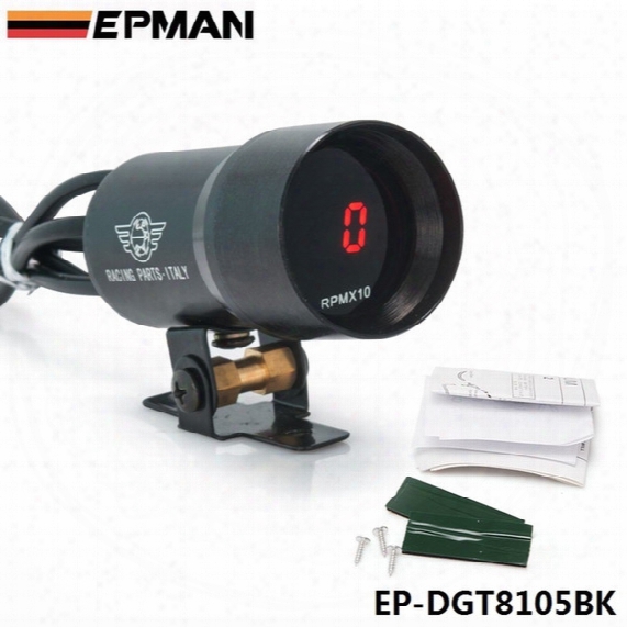 Epman 37mm Meter/gauge - Compact Micro Digital Smoked Lens Rev Counter Rpm Tacho Gauge Auto Gauge Ep-dgt8105