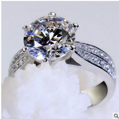 Fashion Platinum Plating Ms Roundness Love Diamond Ring Micro Diamond Ring With High Carbon Diamond Ring