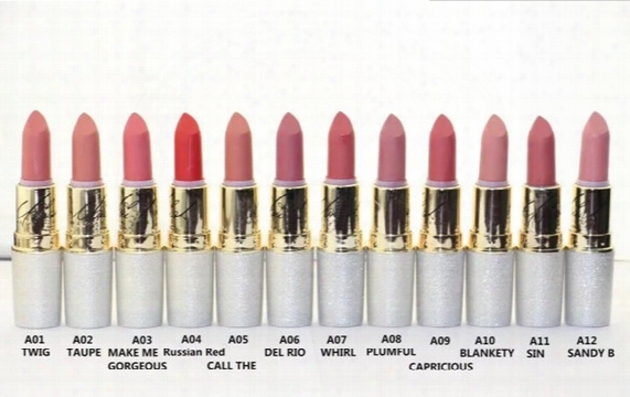 Free Shipping! Hot New Riah Carey Matte Lipstick Beauty Lipstick Collection English Name Colors With Silver Box 12 Color
