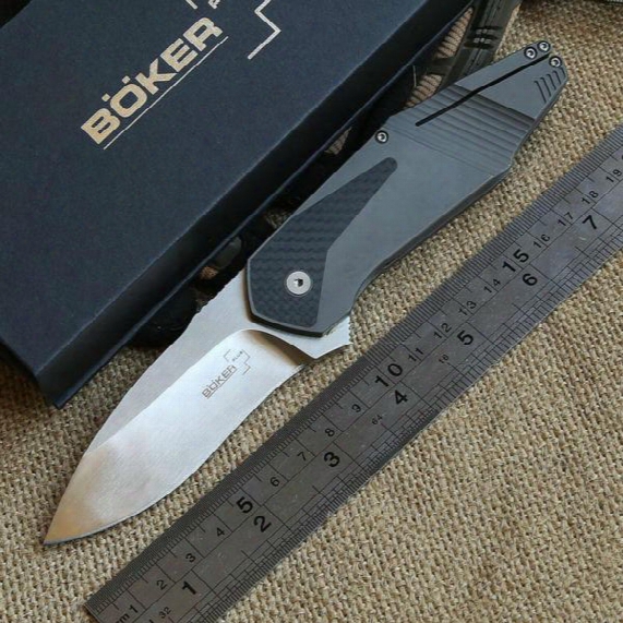 Gtc Ball Bearing Flipper Folding Knife Titanium + Carbon Fiber Handle 440c Blade Tactical Camping Hunting Outdoor Survival Edc Knives Tool