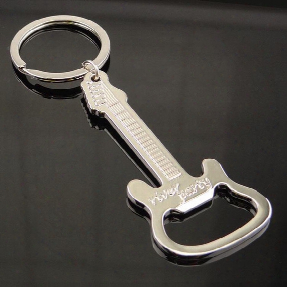 High Quality Guitar Bottle Opener Keychain Key Chain Unique Keychain Keyrings Zinc Alloy The Best Wedding Favor Key Fob Car Keychain