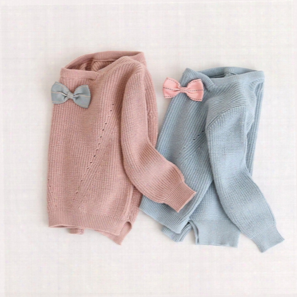 Kids Girls Pullover Sweater Baby Girls Bow Design Cardigan Sweaters Infant Princess Knitted Coat 2017 Children Jacket Outwear Clothing B740