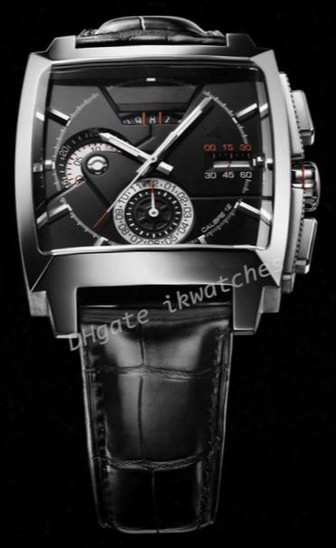 Luxury Men Automatic Watches Leather Black Dial Square Wrist Watch For Men T15