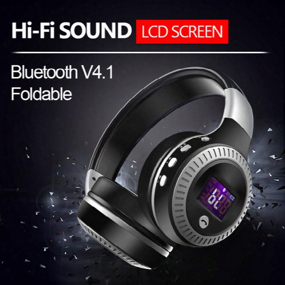 Orignal Zealot B19 Lcd Display Hifi Powerful Bass Stereo Wireless Bluetooth Headphone Headset With Microphone Support Fm Radio Micro-sd Card