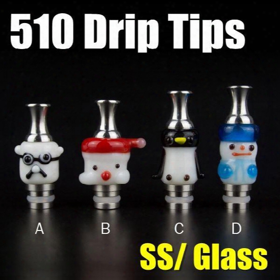 Rich Style Drip Tip 510 Thread Cartoon Stainless Steel With Pyrex Glass Vape Mouthpieces Fit Protank Igo Patriot E Cig Fj264