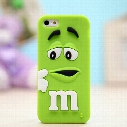 Cute 3D Cartoon Silicone M&M"s Fragrance Chocolate Rainbow Beans Phone Cases For iPhone 4 4S 5 5S SE 6 6s 7 plus Rubber Cover