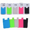 Ultra-slim Self Adhesive Credit Card Wallet Card Set Card Holder for Smartphones Colorful Silicone