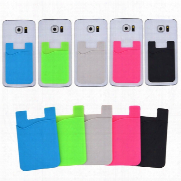 Ultra-slim Self Adhesive Credit Card Wallet Card Set Card Holder For Smartphones Colorful Silicone