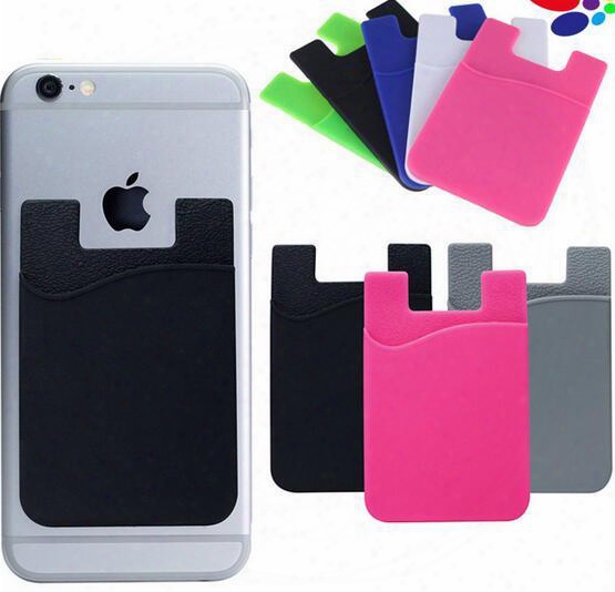 Ultra-slim Self Adhesive Credit Card Wallet Card Set Card Holder For Smartphones For Iphone 7 Colorful Silicone