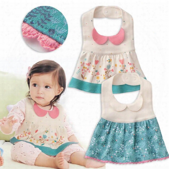 Wholesale- Fancy Infant Baby Full Dress Style Bibs Kid Washable Bib Baby Feeding Care Children Accessories Baby Bibs Ra5-13h