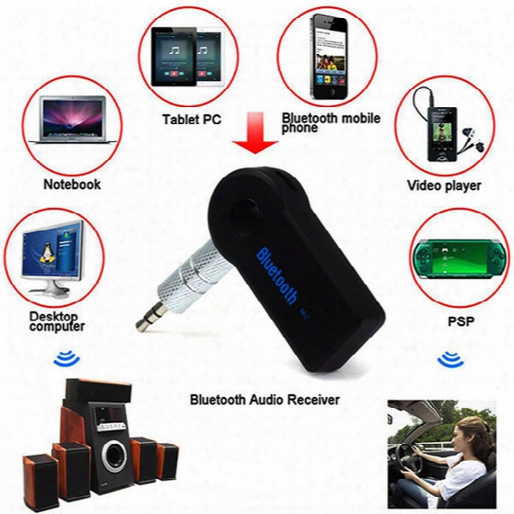 Wholesale- Handsfree Bluetooth 3.0 Car Kit Wireless 3.5mm Streaming A2dp Car Auto Audio Music Receiver Video Player Function Microphone Usb
