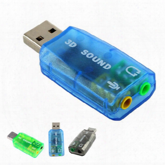 Wholesale- Usb Sound Card Audio 7.1 External Usb Sound Card Adapter Mic Speaker Audio Interface For Laptop Pc Micro Data