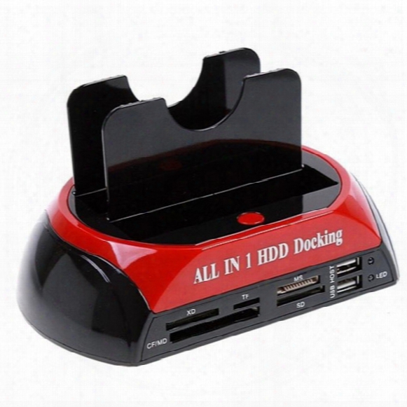 Wholesale- Usb2.0 To 3.5\&quot; 2.5\&quot; Ide Sata Hdd Docking Station Hdd Docking All In One Card Reader Usb Hub