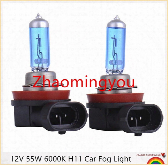 10pcs 12v 55w 6000k H11 Car Fog Light Bulb Lamp Super White Halogen Car Auto Head Lamp H11 Car Styling For Car Headlight Bulb