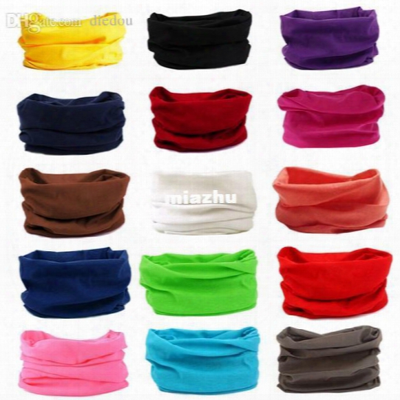2016 Solid Colors Cycling Face Mask Racing Tube Scarf Bandana Head Neck Gaiter Warmer Snood Bicycle Riding Plain Headwear Beanie
