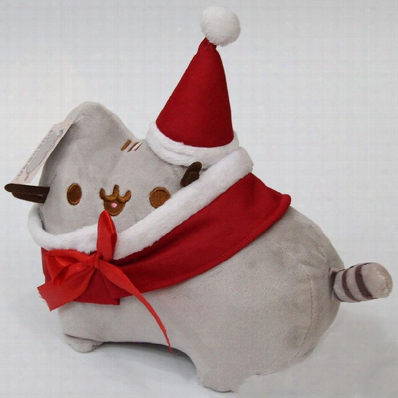 23cm & 30cm Christmas Cosplay Father Christmas Cartoon Pusheen & Eevee Plush Toys Lovely Animal Smile Cat Plush Doll Kids Gift -d023
