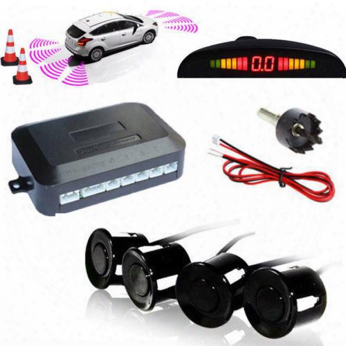 4 Sensors Car Led Parking Sensor Kit Display 12v For Cars Reverse Assistance Backup Radar Monitor System