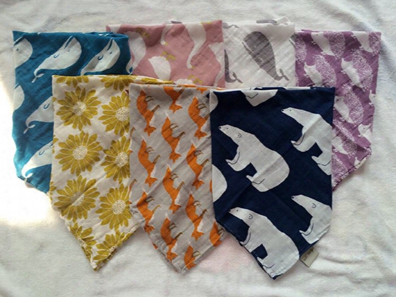 60cm*60cm 24*24inch Aden Anais Swaddle Animal Cartoon Bibs Baby Cotton Muslin Bathtowel Bamboo Anais Burp Cloths 7colors Choose Free