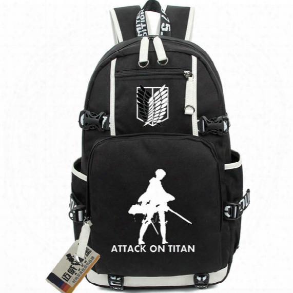 Attack On Titan Backpack Comics School Bag Caricature Daypack Mikasa Ackerman Schoolbag Outdoor Rucksack Sport Day Pack