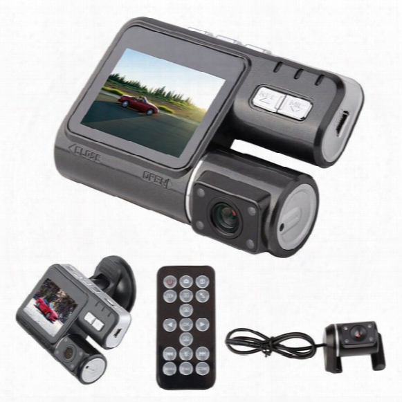 Car Dvr 2.0 Inch Hd Tft 170� Car Dash Cam Recorder 1080p Led Support Motion Detection, Audio And Video Recording With G-sensor+rear Camera